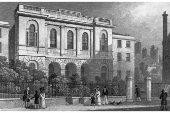 Edinburgh, Nicolson Square, Methodist Chapel
Photographic copy of engraving showing main entrance front of Methodist Chapel on Nicolson Square
Copied from 'Modern Athens'. Insc. 'Methodist Chapel, Edinburgh. Drawn by T H Shepherd. Engraved by S Lacey'