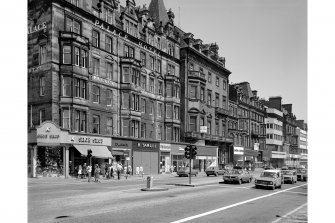 General view of street from south west from 117 Princes Street with the Palace Hotel in the foreground.