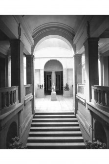 Interior view of the Royal Scottish Academy, Edinburgh, showing main entrance staircase.
