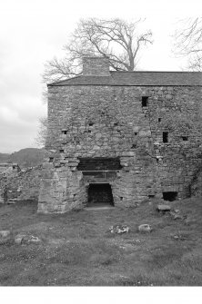 Bonawe Ironworks, Lorn Furnace
View from WSW showing tapping arch and N half of WSW front