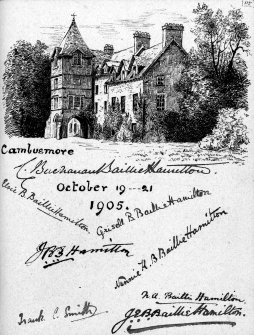 Drawing showing Cambusmore House from SE. By Violet Montgomery