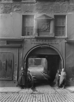 General view of main entrance wynd with children standing on either side