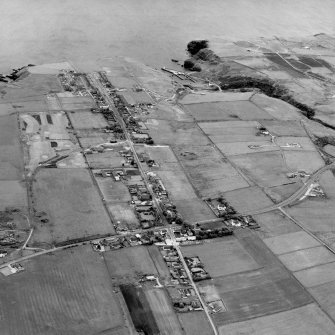 Lybster, oblique aerial view, taken from the NNE, showing Lybster village and harbour.