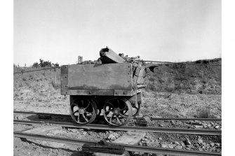 Detail of loaded wagon of cable railway.