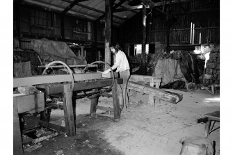 View of clay being into blocks.
