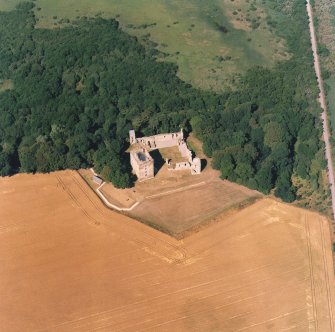 Oblique aerial view taken from the SW, centred on the Bishop's Palace.