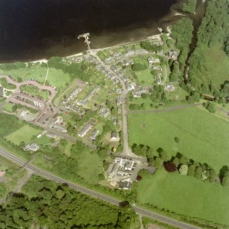 Oblique aerial view centred on the village of Luss, taken from the ENE.