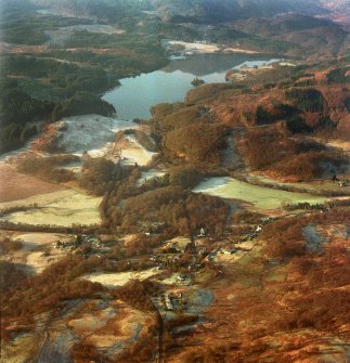 General oblique aerial view of Brig O'Turk, taken from the E.