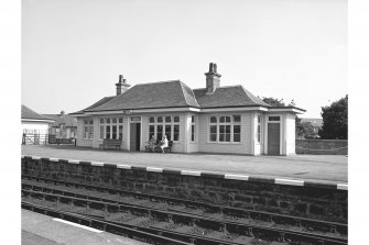 Nairn, Cawdor Road, Nairn Station
View from W showing NNW front of up platform building