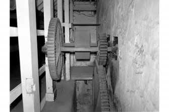 Longmorn Distillery, Interior
View showing drive from waterwheel to malt mill (disconnected)