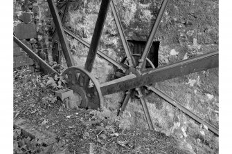 View of water wheel from E.