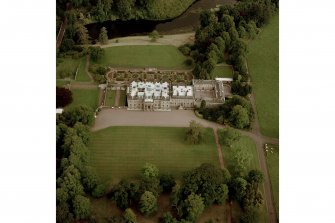 Manderston House and Lakes, aerial view.