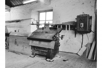 Glengarnock Steel Works, Joiner's Shop; Interior
View of universal saw made by American Machinery Co., Grand Rapids Michigan