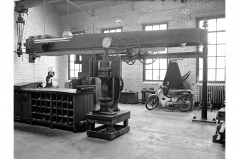 Glengarnock Steel Works, Joiner's Shop; Interior
View of 100 ton Buckton tensile testing machine (1348 of 1916)