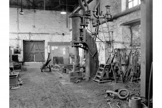 Glengarnock Steel Works, Smithy; Interior
View of 7 cwt steam hammer