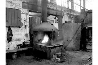 Glengarnock Steel Works, Smithy; Interior
View of fires