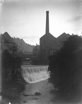 View from Water of Leith showing West Mill and Lindsay's Mill (demolished 1931)