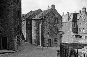 View from west of 13 Bell's Brae also showing part of Old Tolbooth and Dean School