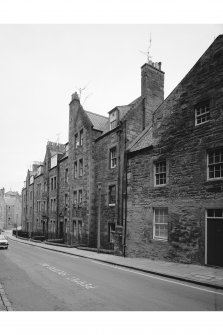 View from north west looking down the hill of Dean Path Buildings with No 27 in foreground