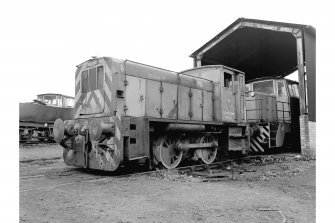 Motherwell, Dalzell Steel Works
View showing Ruston 165 DE number 5, 1953, locomotive