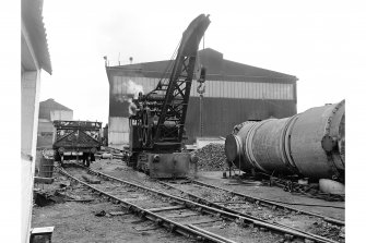 Motherwell, Dalzell Steel Works
View showing Marshall, Fleming steam crane (1897) with works building in background