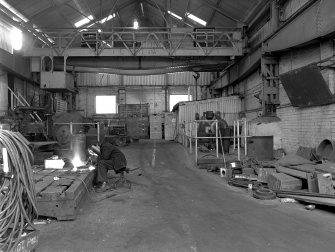 Hallside Steelworks, Interior
View of boiler shop showing crane