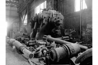 Hallside Steelworks, Interior
View of 'Ash Store' showing mill drive for cogging mill, Davy Brothers, Sheffield, 1927