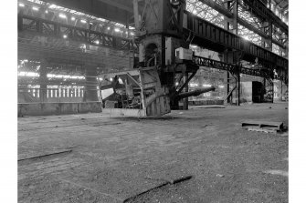 Glasgow, Clydebridge Steel Works, Interior
View of melting shop showing charging machine