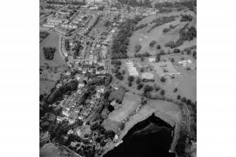 Oblique aerial view, taken from the East.