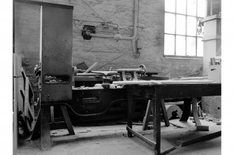 Motherwell, Dalzell Steel Works, Interior
View of joiners' shop showing wood turning lathe