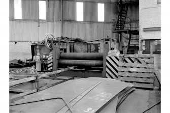 Motherwell, Dalzell Steel Works, Interior
View of boilermakers' shop showing Craig and Donald plate-bending rolls