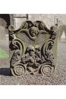 Detail of headstone.