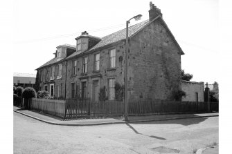 Hallside Steelworks, 1-28 Village Road, Terraced Houses
View from NE showing ESE front of numbers 1-4 and NNE front of number 1