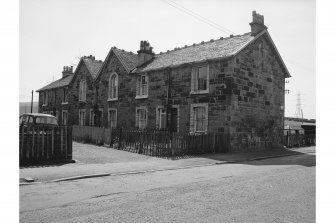 Hallside Steelworks, 1-28 Village Road, Terraced Houses
View from NE showing ESE front of numbers 23-28 and NNE front of number 23