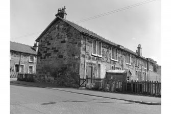 Hallside Steelworks, 1-28 Village Road, Terraced Houses
View from NNW showing WNW front of numbers 23-28, NNE front of number 23 and part of WNW front of numbers 17 and 18