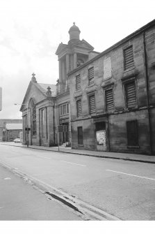 Kilmarnock, 17 Fowlds Street, Seed Store
View from WNW showing part of N front of seed store and part of N front of St Andrew's North Church