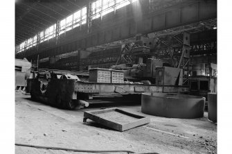 Motherwell, Ravescraig Steelworks, Interior
View of open-hearth shop showing charging machine