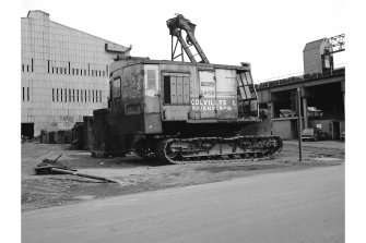 Motherwell, Ravescraig Steelworks
View from S showing body of dragline excavator with part of SSE front of melting shop in background