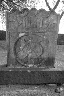 Detail of gravestone of Henry Brock, d.1770.