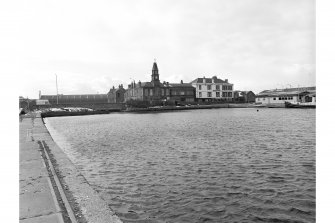 Grangemouth, Harbour and Docks
View from ENE showing NE front of Employment Exchange and NE front of Queen's Hotel with Junction Dock in foreground