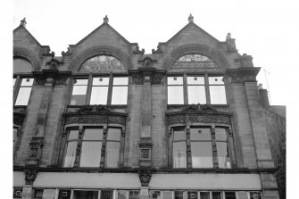 Inverness, 96-104 Academy Street, Rose Street Foundry Offices
View from SSW showing detail of SSW front with mosaics at top of builidng