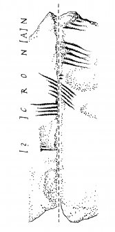 Publication drawing; long cists, Poltalloch, ogham inscription.