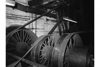 Lugar Briquette Works; Interior
View of drive belts for conveyor belt