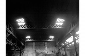 Millikenpark, Robert Young Chemical Works; Interior
View of roof structure in 'old bay'