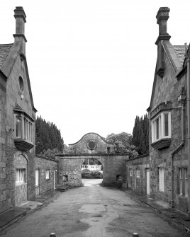 Kilmory Castle: View of S courtyard from W