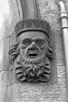Castle Toward, South Lodge.
Detail of grotesque mask stop at South-East window of South Lodge.
