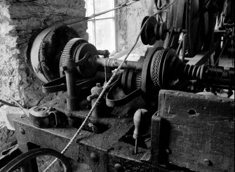 Islay, Redhouses, Woollen Mill; Interior
Detail of headstock on spinning jack