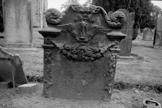 Cramond Church, graveyard
Detail of tombstone, James Spotswood, 1707