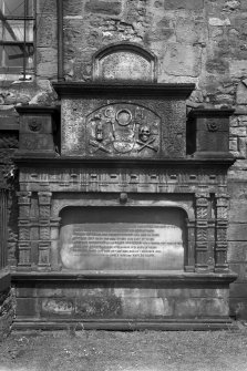 Detail of monument to George Heriot Senior.