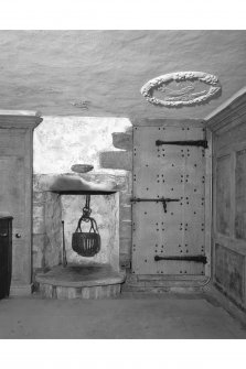 Dunderave Castle, interior.
View of fireplace in chamber on fourth floor of South wing.